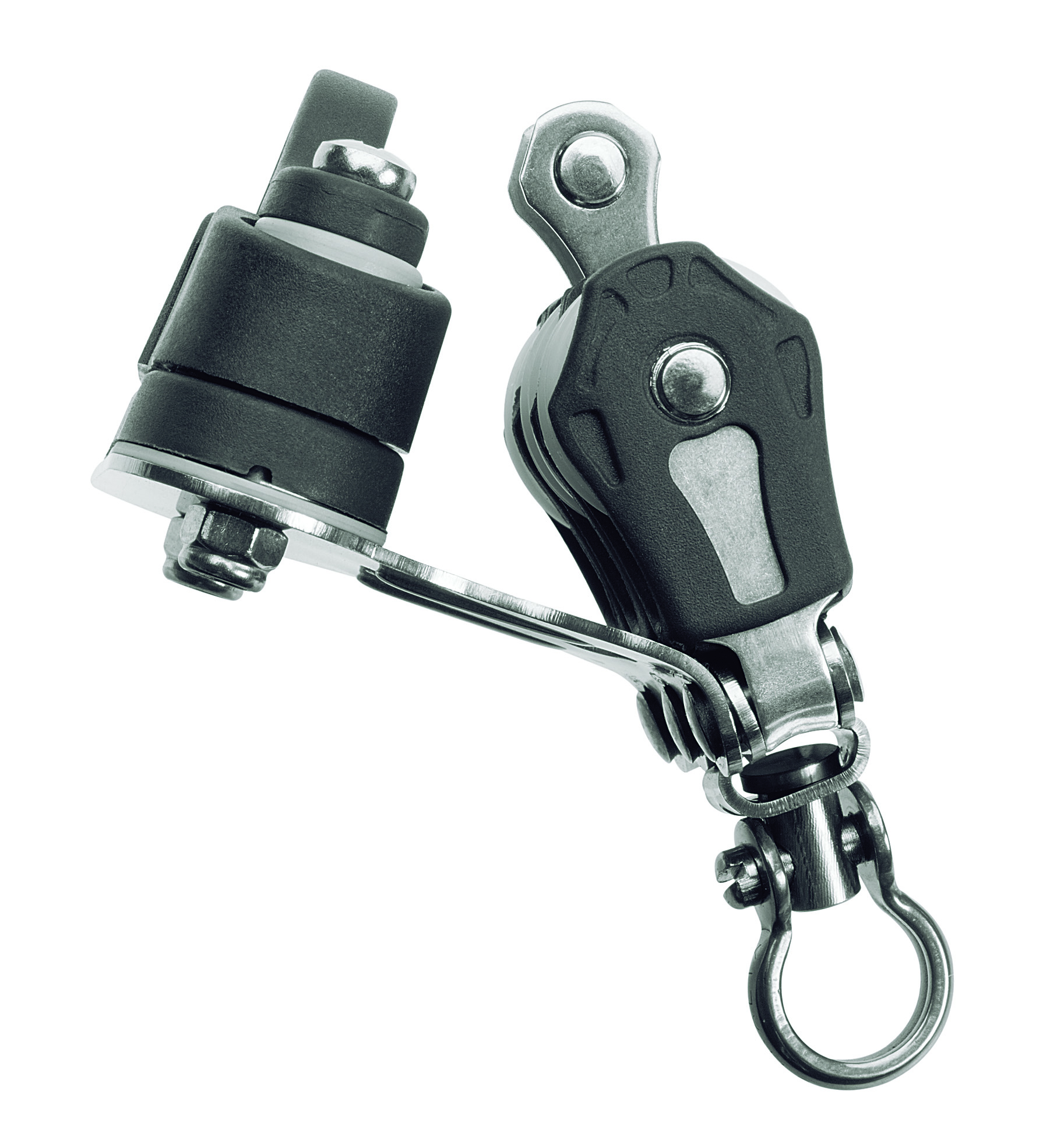 Barton Size 0 Gleitlagerblock dreifach mit Wirbelschäkel, Hundsfott und Klemme