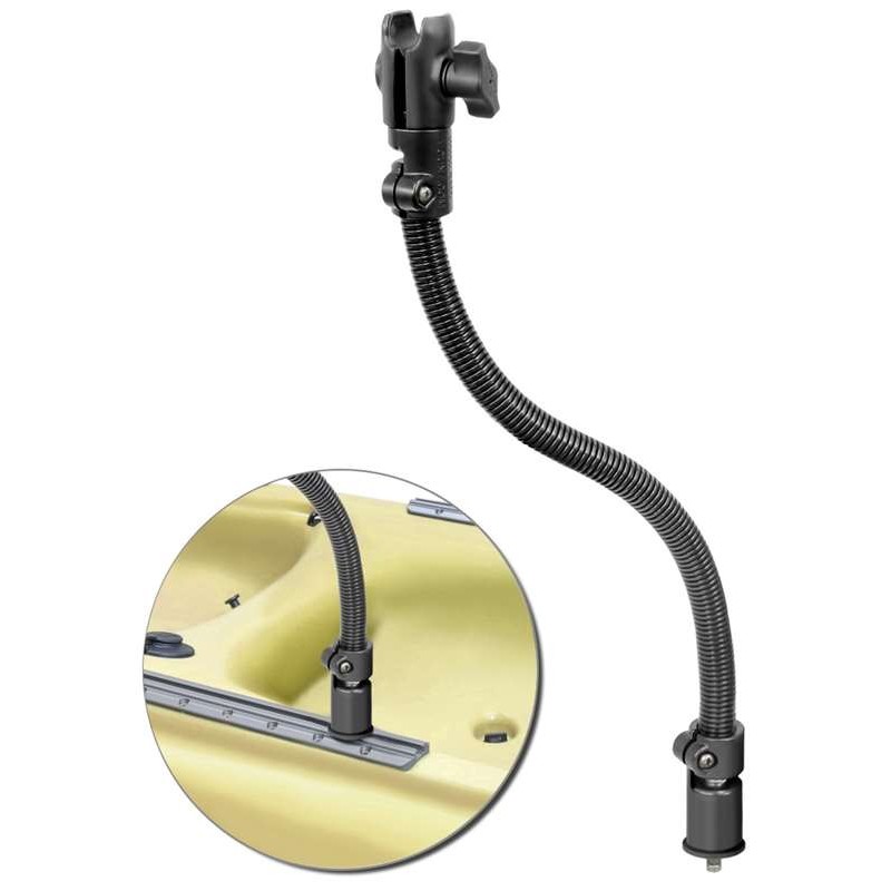 RAM Mounts flexibler Aluminium-Stab (18 Zoll) m. Pinlock-Basis f. entsprechende Kanu-Schienen 