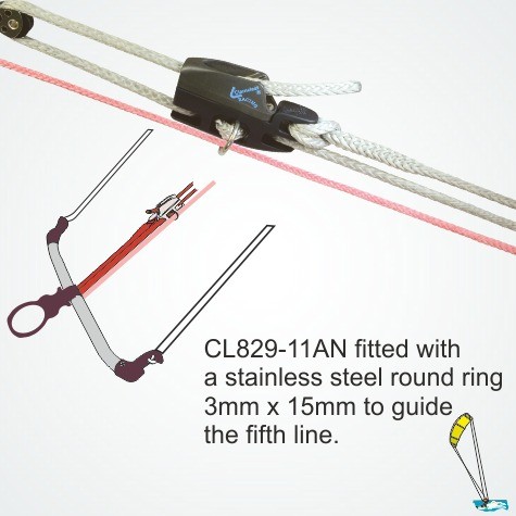 Clamcleat Clamcleat CL829-11AN Aero-Alu mit CL211MKII 4-6mmClamcleat Kite Surf Klemme CL829-11